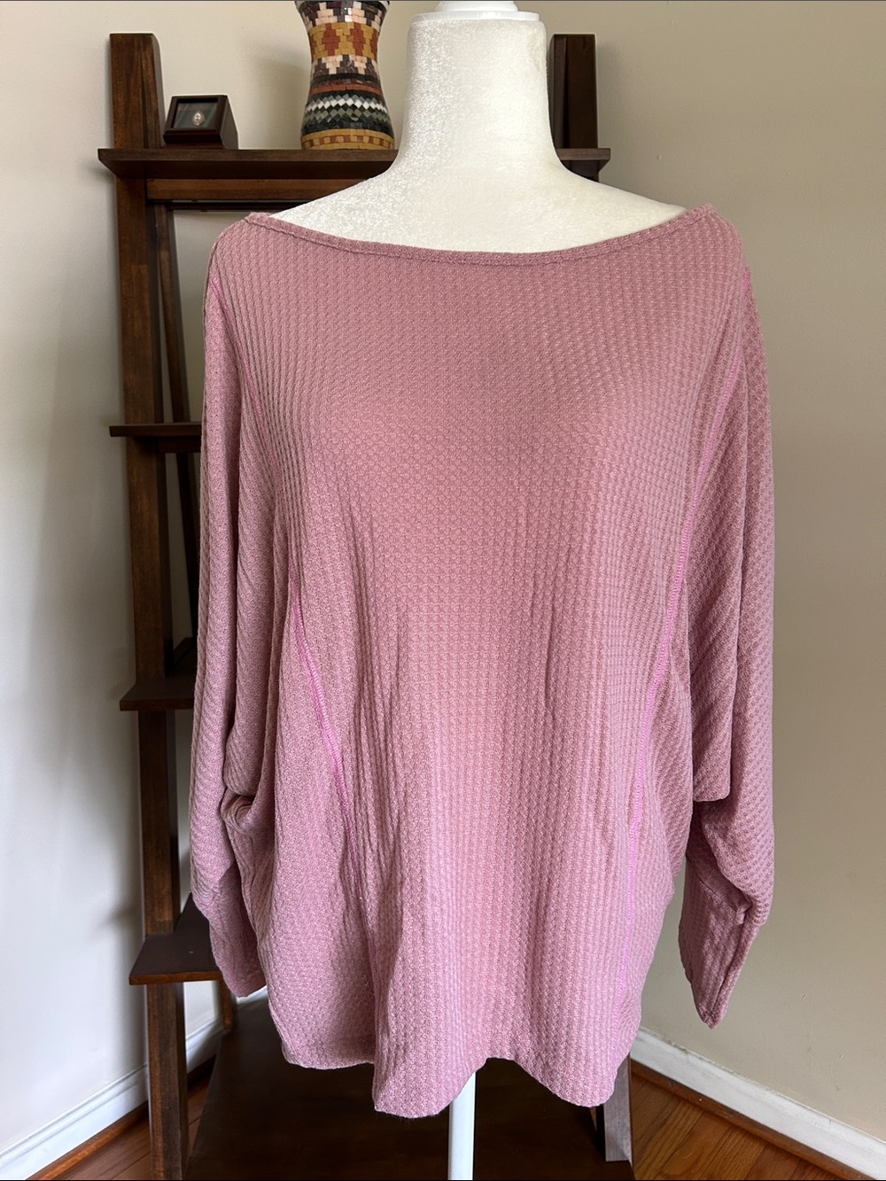 White Birch Mauve Waffle Knit shirt
